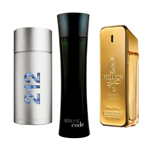 SADA 3 PARFÉMŮ 212 MEN NYC, PACO RABANNE ONE MILLION, ARMANI CODE HOMME 100ML